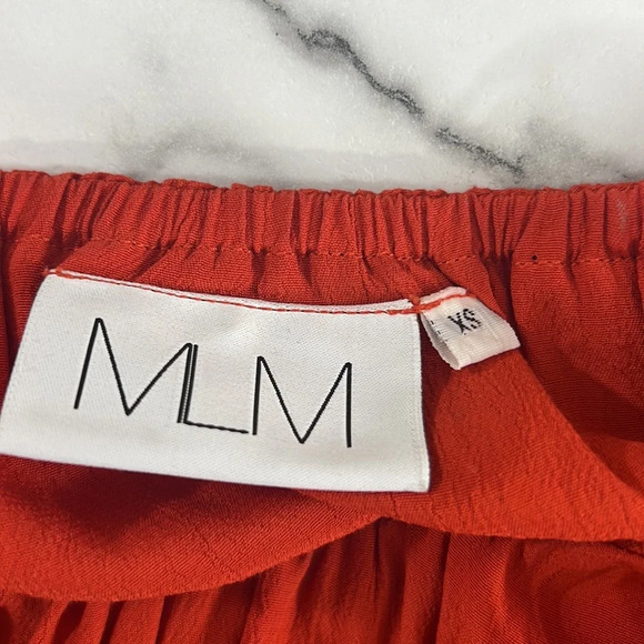 MLM LABEL Red Orange Maison Off Shoulder Dress Women’s XS Ruffle Revolve - Picture 11 of 14